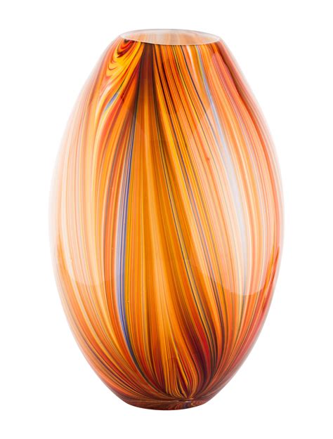 Decorative Vase Orange Handblown Glass Vase Decor And Accessories