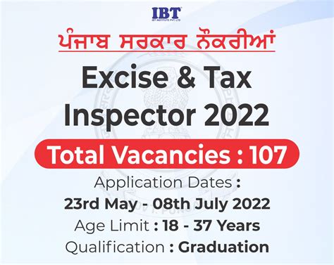Punjab Excise Inspector Recruitment 2022