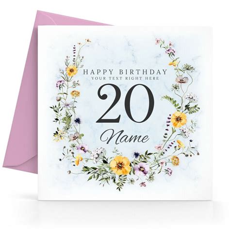 Personalised 20th Birthday Card Female Daughter Granddaughter Sister
