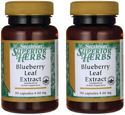 Swanson Blueberry Leaf Extract 60 Milligrams 90 Capsules 2 Pack