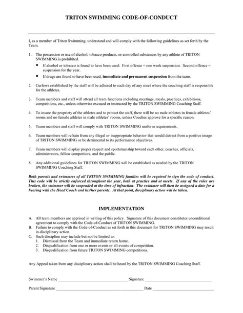 Code Of Conduct Form In Word And Pdf Formats