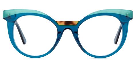 round blue eyeglasses