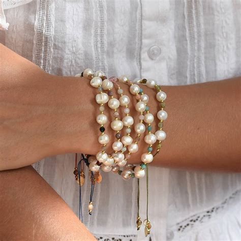 Amalfi Pearl Bracelet With Semi Precious Stones By Jiya Jewellery