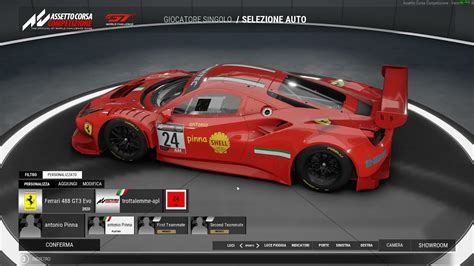 Assetto Corsa Competizione Skin Ferrari 488 Gt3 Evo YouTube