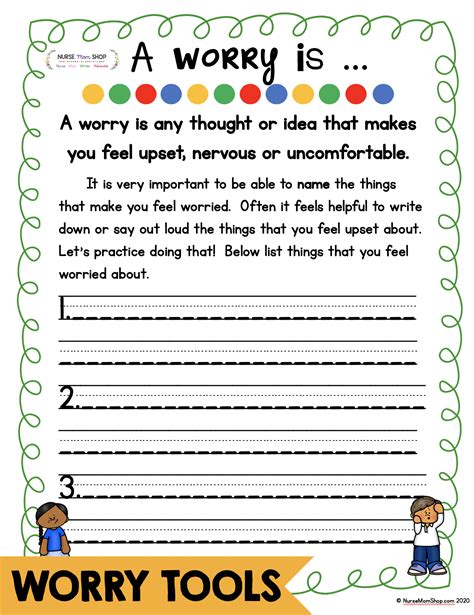 Anxiety Coping Skills Worksheets