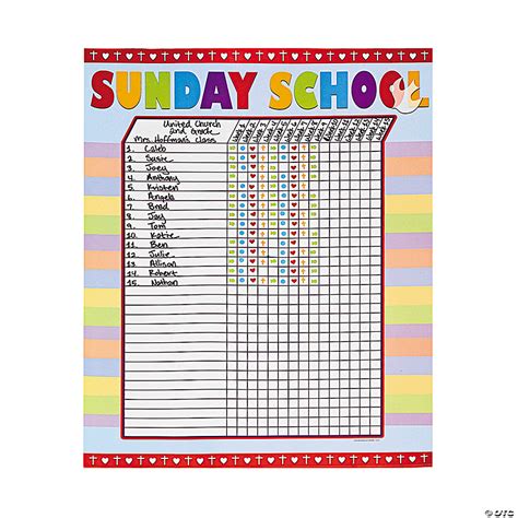 Sunday School Attendance Sticker Charts 6 Pc Oriental Trading