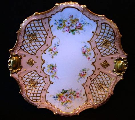 Exquisite Limoges Porcelain Cabinet Plate ~ Ornate Rim With Embossed