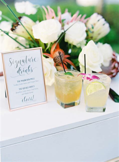 how to name your signature wedding cocktail