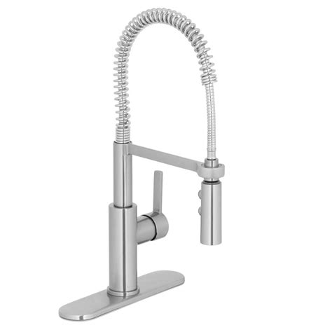 On a water ridge kitchen faucet, there is a brass fitting that the water supply hose going to the faucet you pull out connects to under the sink, on that we have upc kitchen faucet:waterridge nsf 61/9. Single Handle Kitchen Faucet Leaking From Neck | Dandk ...
