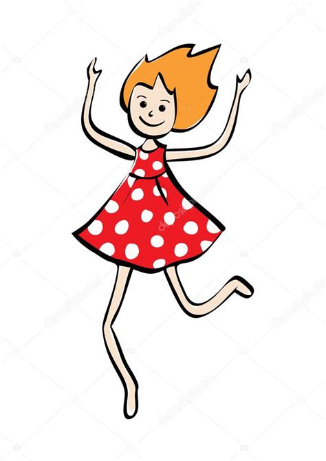 Smiling Little Girl In Red Dress — Stock Vector © Artsous 4605143