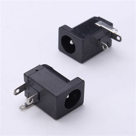 50pcs Dc 005 3pin Black Dc Power Jack Socket Connector 5521mm