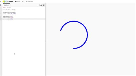 Trinket Python Turtle Lesson Draw A Circle Youtube