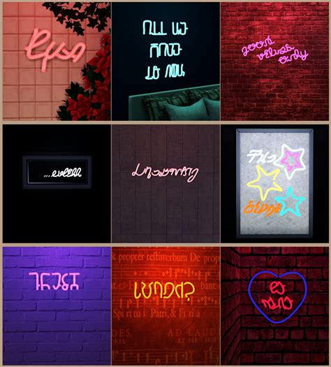 Sims 4 Neon Signs Cc All In One Photos