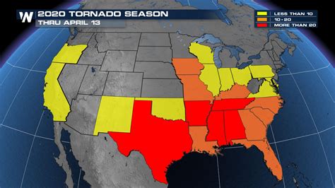 National Tornado Count Above Average Through Mid April Weathernation