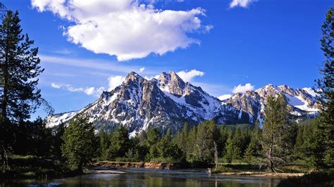 Snowy Mountain Under The Blue Sky Hd Wallpaper Wallpaper Flare