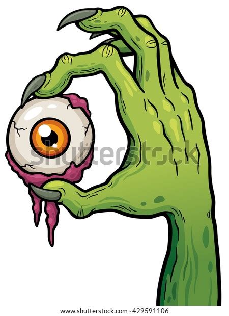 vector illustration cartoon zombie hand holding stock vector royalty free 429591106