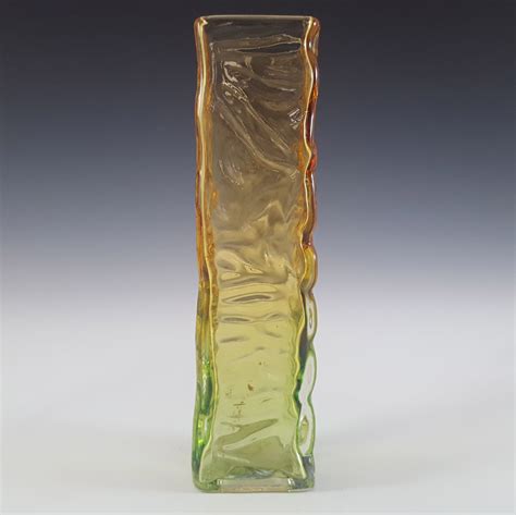 tajima japanese best art glass textured amber and green glass vase glass vase glass texture