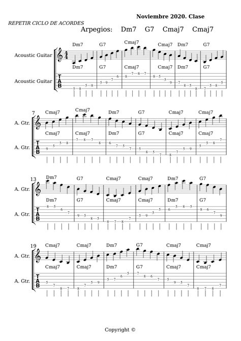 Dm7 G7 Cmaj7 Sheet Music For Guitar Piano Four Hand