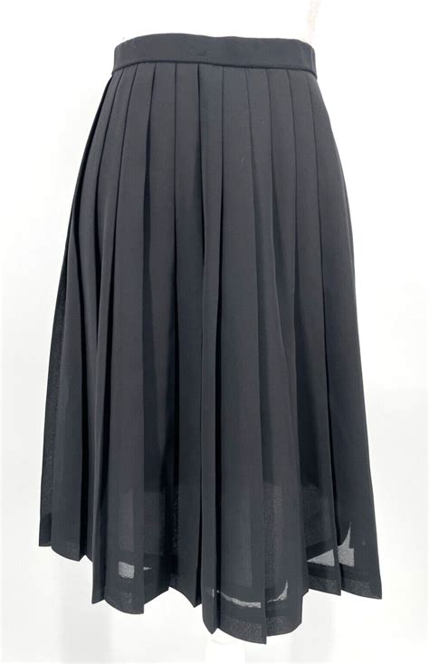 Emanuel Ungaro Womens Size 4 38 Knee Length Lined Black Pleaded Skirt