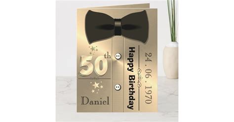 Personalised Gold 50th Birthday Card For Him Zazzle