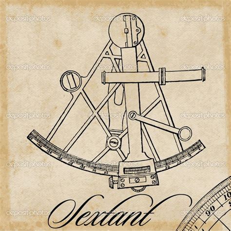 sextant nautical compass tattoo schematic drawing clip art