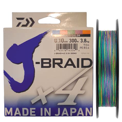 Trenzado Daiwa J Braid X4 Multicolor 300m Cansionpesca Com