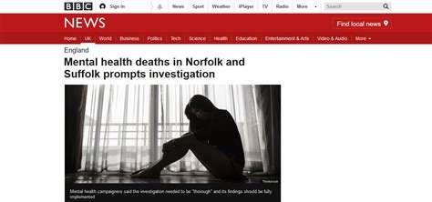 bbc news mental health deaths in norfolk and suffolk prompts investigation norfolk and suffolk