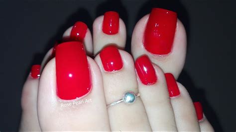 Painting My Natural Long Toe Nails Red Paint Your Toe Nails Perfectly