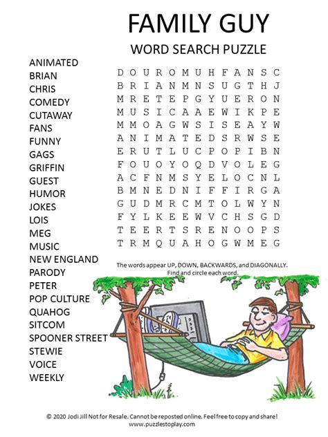Large Printable Word Search Puzzles