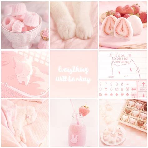 Kawaii Pastel Pink Moodboard ♡ Mood Board Design Mood Board