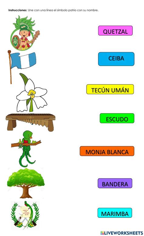 Símbolos Patrios Guatemala Interactive Worksheet Live Worksheets