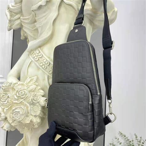 Louis Vuitton Lv Unisex Avenue Sling Bag Black Damier Infini Cowhide Leather Lulux