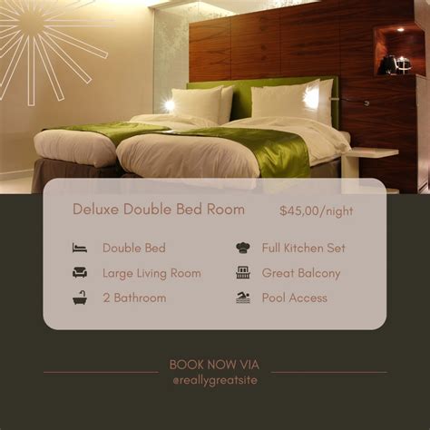 Brown And Green Aesthetic Hotel Room Package Advertisement Instagram