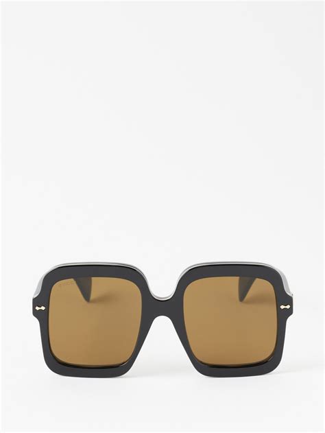 black oversized square acetate sunglasses gucci matchesfashion us