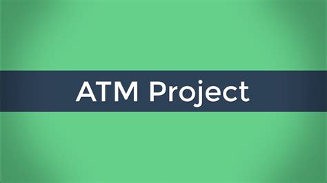 30 Atm Java Project Youtube