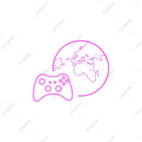 World Map Maps Vector Png Images Neon Gaming Crontroller With World