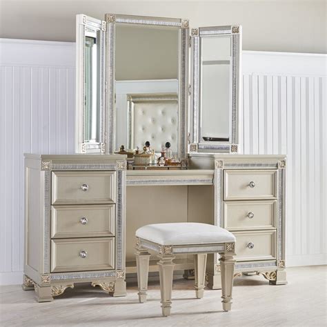 31'' h x 24'' w x 1'' d; Fairfax Home Collections Tiffany Vanity with Mirror ...