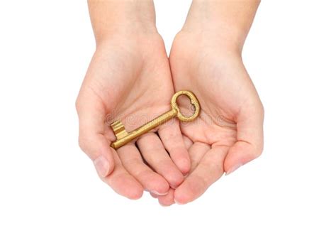 Hand Holding A Gold Key Stock Image Image Of Business