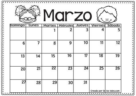 Calendario Marzo M Ndala Para Colorear Calendario Plantilla The Best