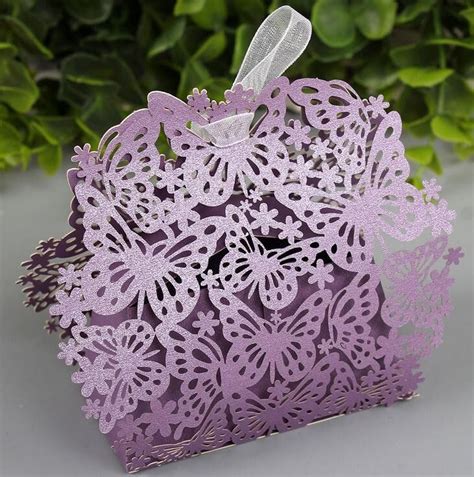 50 Pcs Romantic Butterfly Favor Boxes Butterfly Wedding Favors