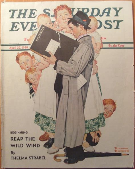 Census takers or enumerators are temporary employees of census bureaus and are responsible for collecting demographic and economic data. Norman Rockwell Saturday Evening Post 1940