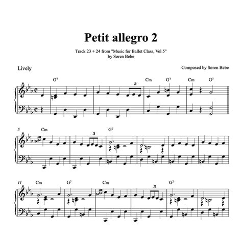 Petit Allegro Piano Sheet Music For Ballet Class By Søren Bebe Pdf