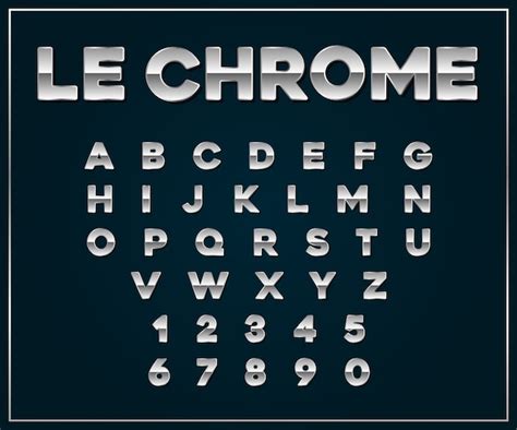 Premium Vector Chrome Silver Metallic Font Set
