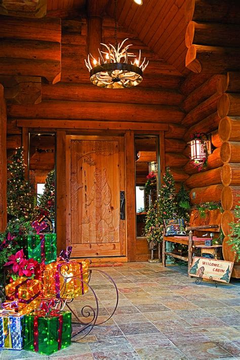 Festive Log Homes Get Into The Holiday Spirit Log Homes Log Home