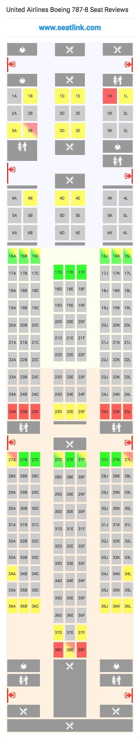 United Airlines Boeing 787 8 788 Seat Map Delta Airlines United