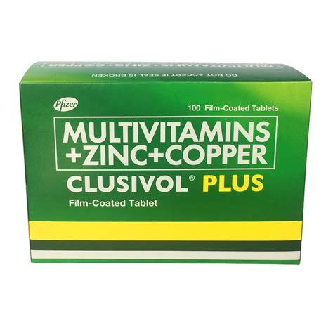 Clusivol Multivitamins Zinc Copper 1 Film Coated Tablet Watsons Philippines