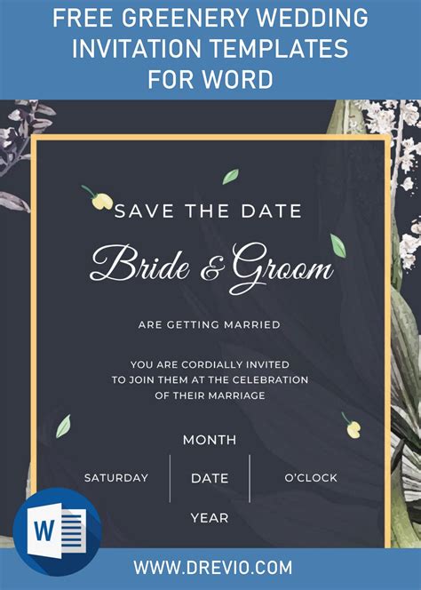 Free Greenery Wedding Invitation Templates For Word Download Hundreds