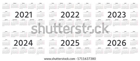 Spanish Calendar 2021 2022 2023 2024 库存矢量图（免版税）1711637380