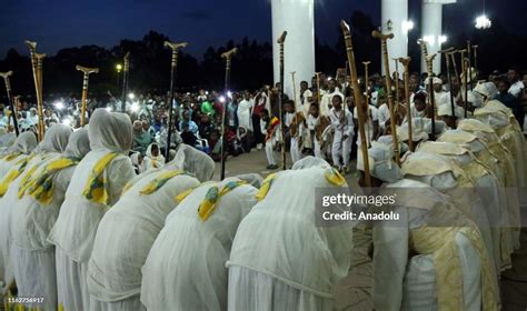 Ethiopians Attend A Religious Ceremony At Medehanialem Church As Part