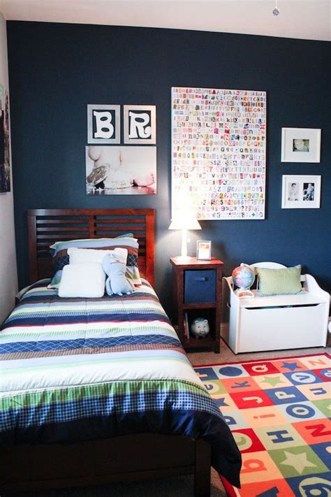 These paint colour palettes are sure to make the wee man in your life. This navy blue color-valspar LA | Big boy room, Boys room ...